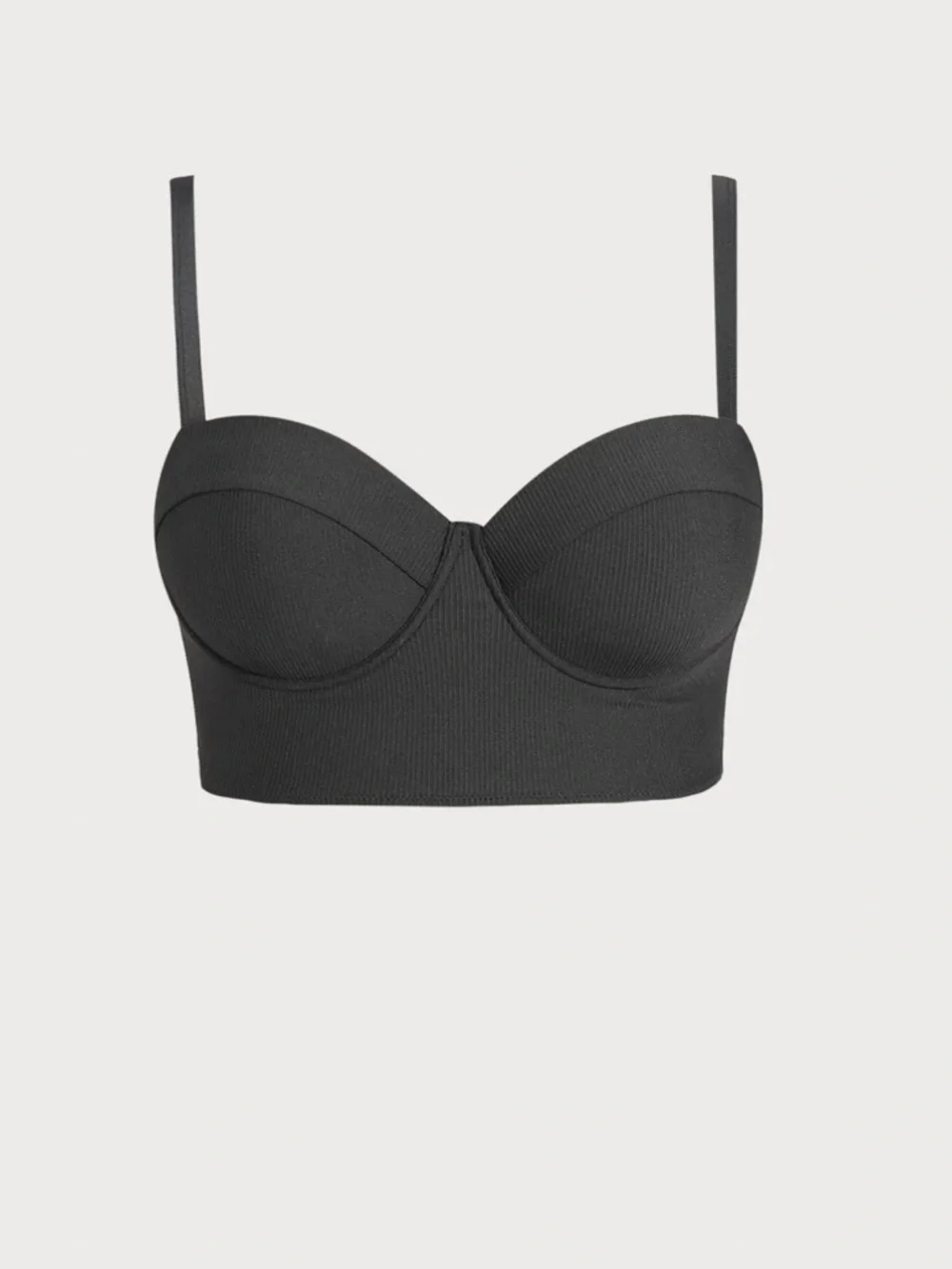 Black Underwire Strappy Plus Size Bikini Top